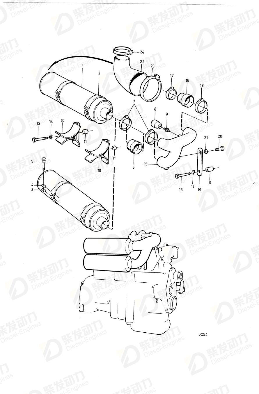 volvo penta Bracket 846857 Drawing